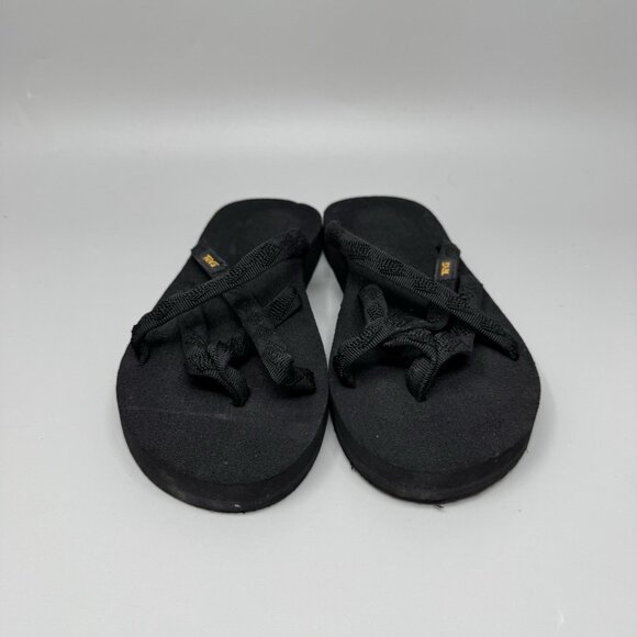 Teva Flip Flops Thong Sandals Olowahu Mush Black Gladiator 6840 Women's Size 6 - Picture 4 of 8